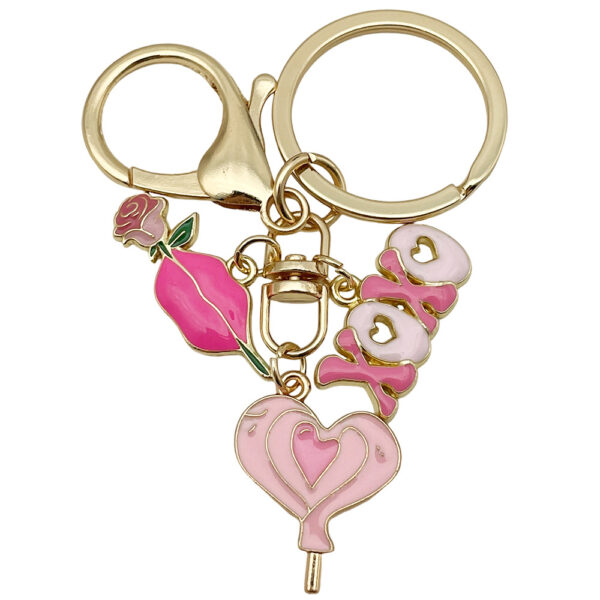 O1CN01eH64Eq2Kpbh4gY0mP_2217654629606-0-cib Wholesale Valentine's Day Oil ipping Pink Rose Love Candy Keychain