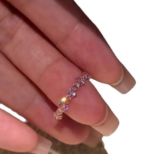 Wholesale Rose Gold Pink Diamond Ring Sparkling Diamond n Index Finger Ring