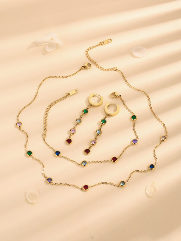 O1CN01eIDmdA1MqB01pChp2_2212889381485-0-cib Wholesale Luxury Color Treasure Necklace Bracelet Earrings Set