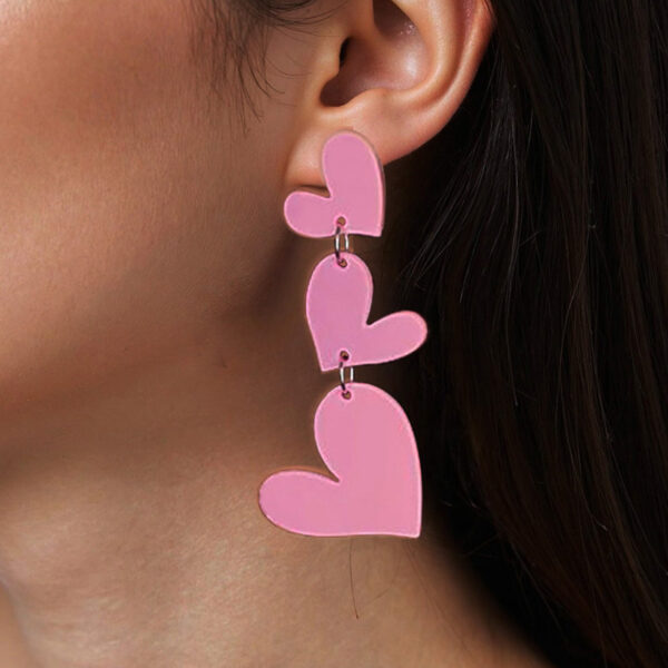 Wholesale Valentine's Day Pink Love Acrylic Earrings