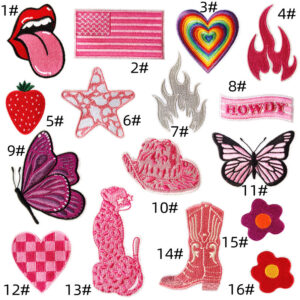 Cartoon pink cloth patch set 16 pieces