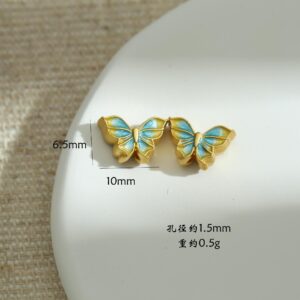 Blue butterfly spacer beads