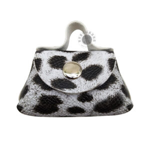 White leopard print small bag