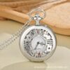 Wholesale Blue antique silver hollowed out flower rabbit poker pocket watch
