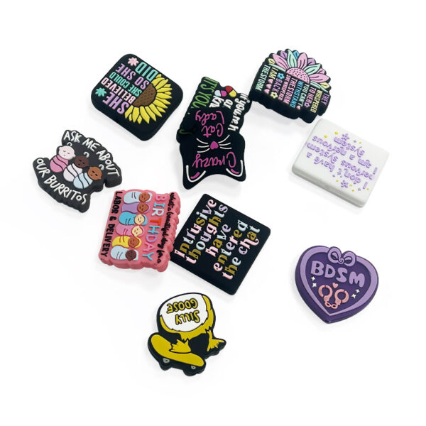 Wholesale 10pcs Cartoon Animal Letter Accessories DIY Bead Pen Silicone Beads