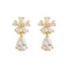 Wholesale Water droplet crystal flower earrings