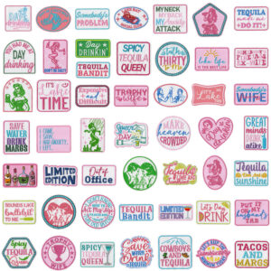 Wholesale Bar theme series slogan embroidery