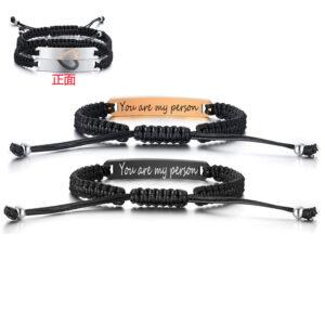 Person engraving couple set bracelet