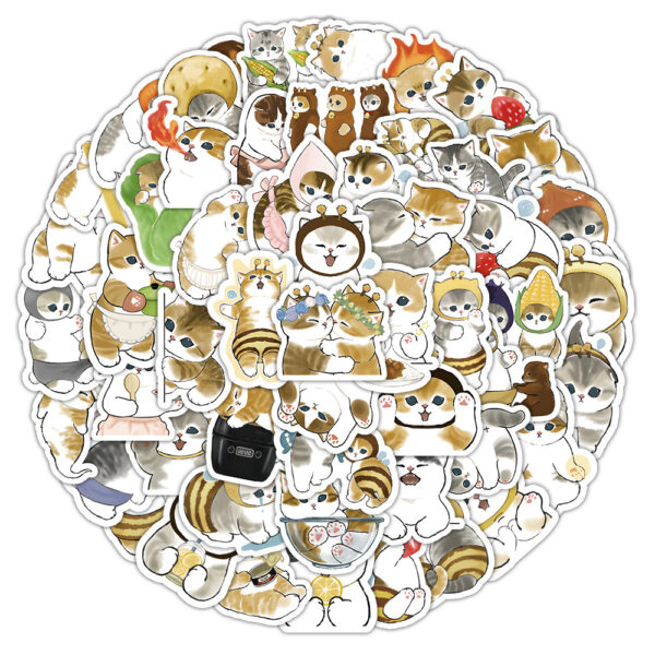 Wholesale 100 Cartoon Cute Kittens and Puppies Waterproof Vinyl Stickers