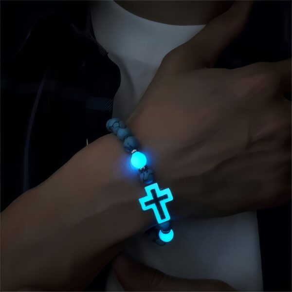 O1CN01ePyLhJ2IVKnNezFEZ_3919529291-0-cib Wholesale Turquoise luminous cross diamond studded prayer bead bracelet
