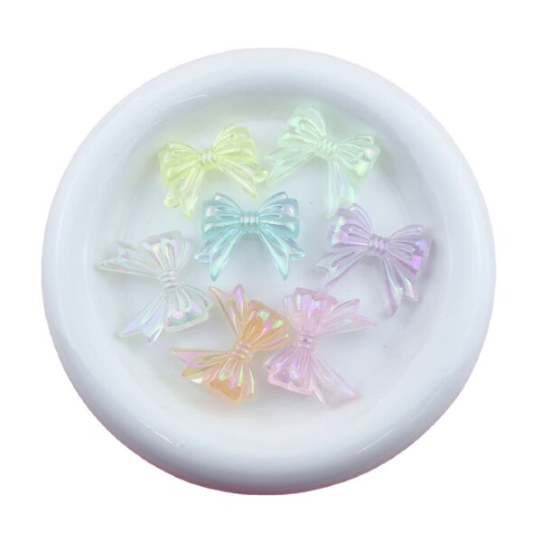 Wholesale 10pcs Colored jelly colored butterfly bow acrylic beads