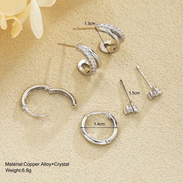 O1CN01eRO5lg1Yp3gDKd8he_2220666113107-0-cib Wholesale Light Luxury Zircon Simple Hoop Double-Layer Earrings