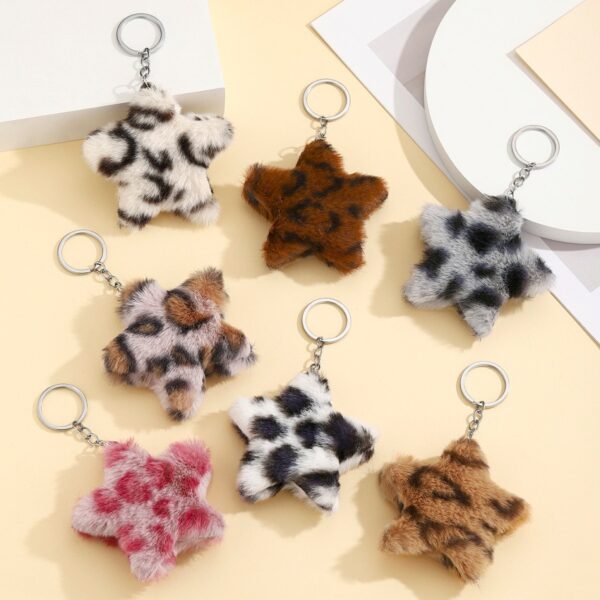 O1CN01eT7Opu1bFjzVJ8MWr_2857743436-0-cib Wholesale Plush Star Keychain Pendant Leopard Print Pentagram