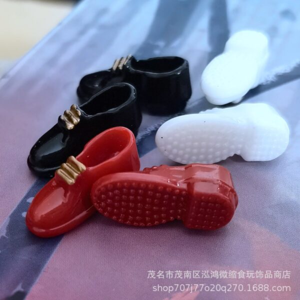 Wholesale Dollhouse Mini Simulation Leather Shoes Doll Accessories
