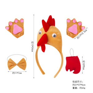 Three-dimensional set of yellow chicken yellow gloves
