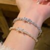 Wholesale Zircon Sparkling Bow Opening Adjustable Bracelet
