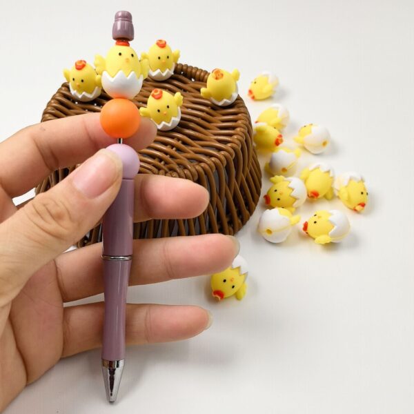 Wholesale 10pcs 3D Yellow Chick Hot New Three-dimensional Silicone Card DYI Beads