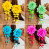 Wholesale Colorful three-dimensional rose flower earrings