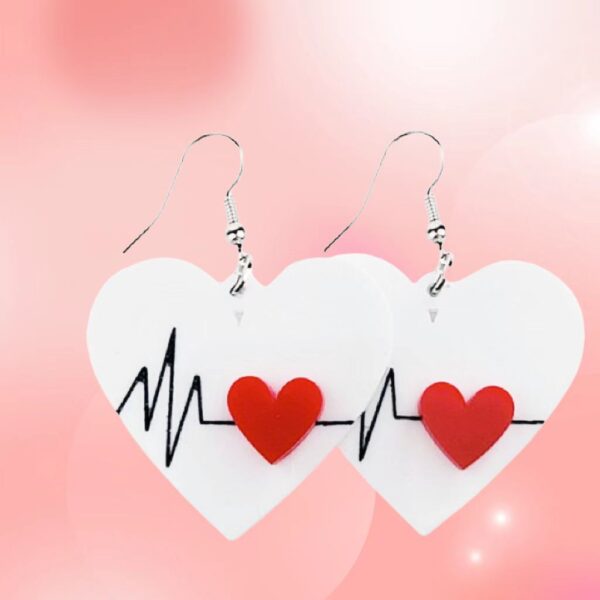 Wholesale ECG Inspired Design Acrylic Earrings European