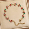 Wholesale Cherry Beaded Pearl Flower Pendant Necklace