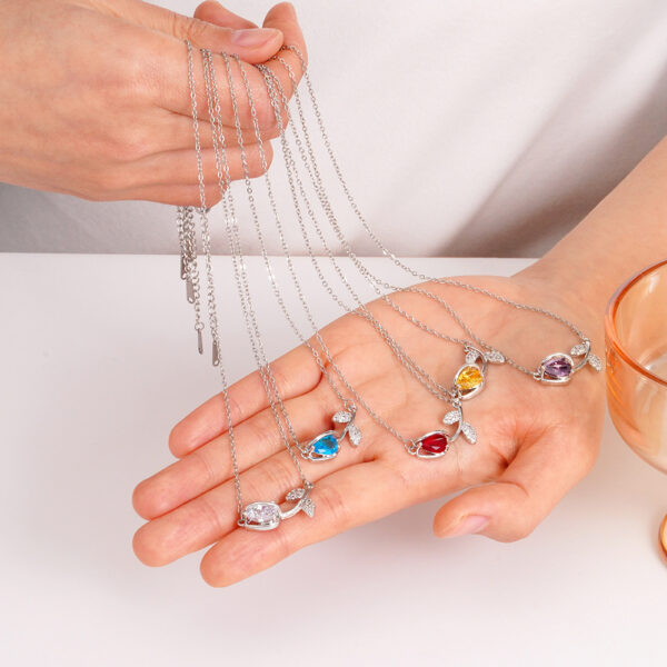 Wholesale Colorful tulip flower titanium steel necklace