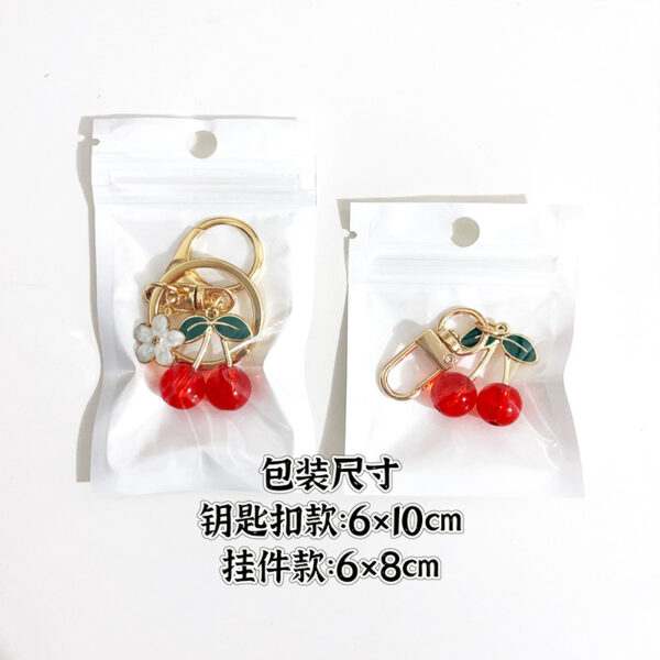 Wholesale Red cherry pendant fruit key metal keychain