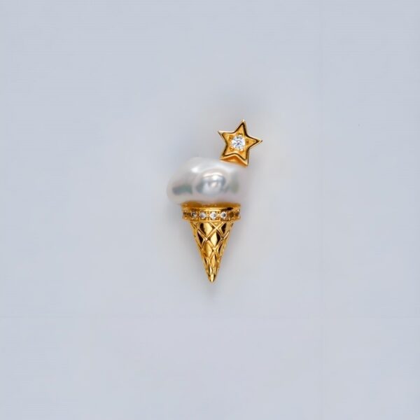 Wholesale Ice cream ghost pentagram cat pearl pendant necklace