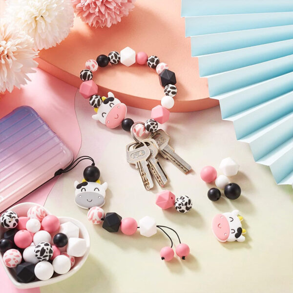 O1CN01eYabiT1CRJRp9GKlp_2217794230077-0-cib Wholesale 20PCS Cartoon Bull Head DIY Beaded Pen Ornaments Silicone Beads