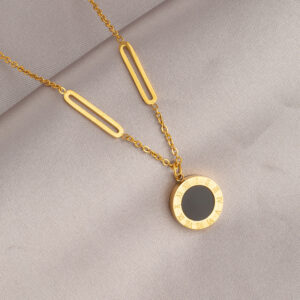 Gold roman numeral necklace
