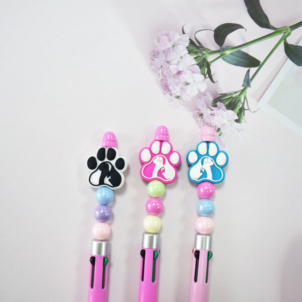 Wholesale Random 100pcs cute colorful dog paw focal beads