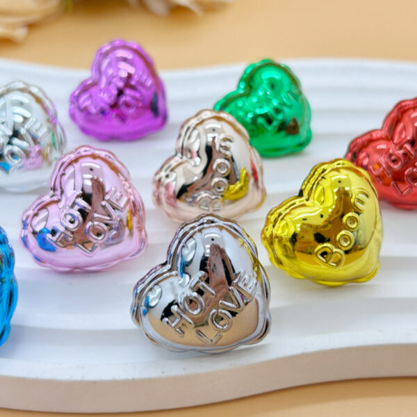 Wholesale Acrylic Uv Plated Metal Christmas Balloon Heart Crystal Beads