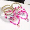 O1CN01ea2uHN1GbcuB5iQQ1_2219120010641-0-cib Wholesale Valentine's Day Love Tab Soft Pottery Letter Beaded Pink Bracelet