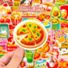 Wholesale 50pcs snacks Guandong boiled pudding Rice and vegetable roll graffiti sticker