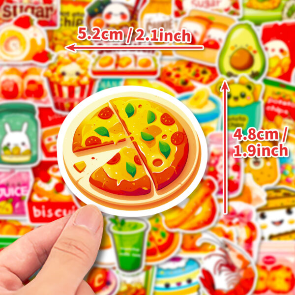 Wholesale 50pcs snacks Guandong boiled pudding Rice and vegetable roll graffiti sticker