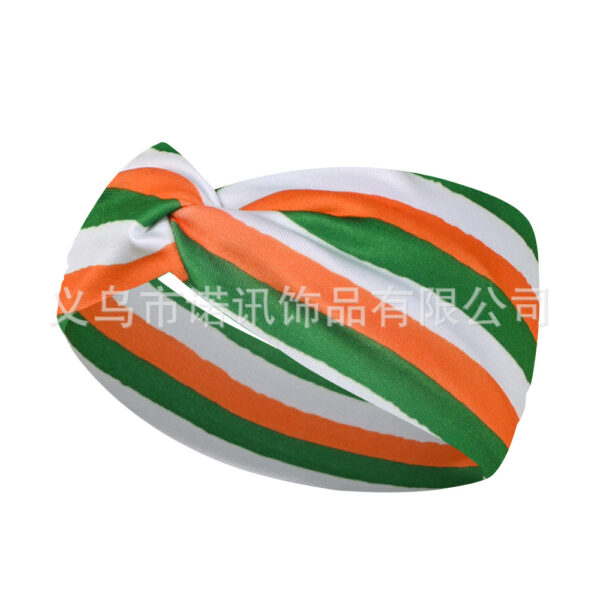 Wholesale St. Patrick's printed clover wide edge elastic headband
