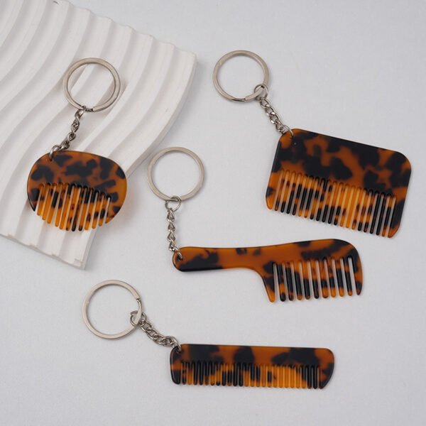 Wholesale Leopard print vinegar comb pendant keychain