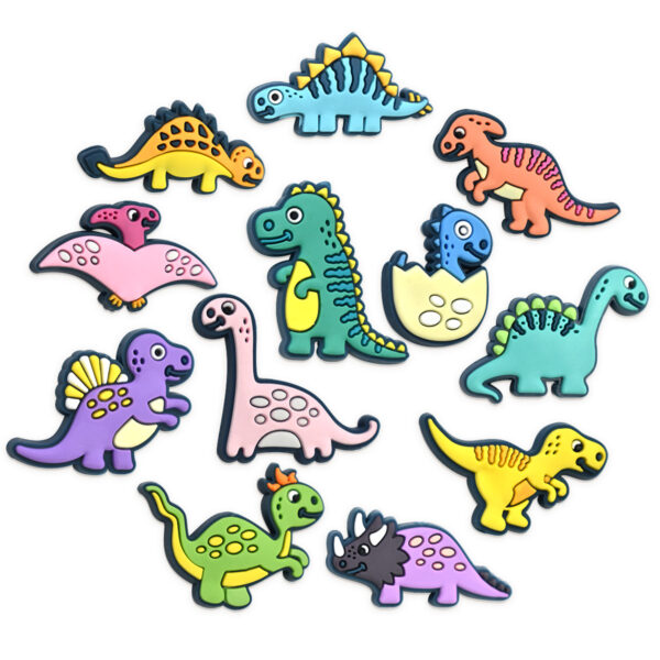 Wholesale 100pcs Cute Dinosaur Series PVC Soft Glue Thick Patch Beads
