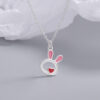 Wholesale Rabbit Love Hollow Drop Glue Necklace