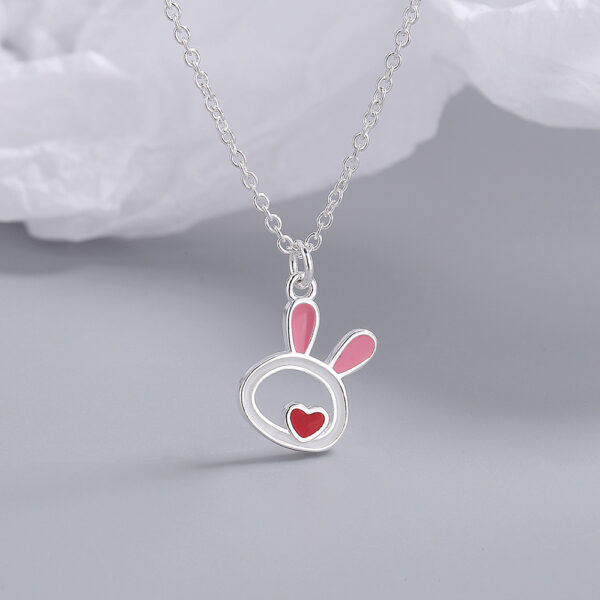 Wholesale Rabbit Love Hollow Drop Glue Necklace