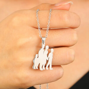 Family Four Necklace Steel Color X715