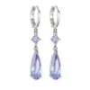 Wholesale Purple crystal teardrop earrings