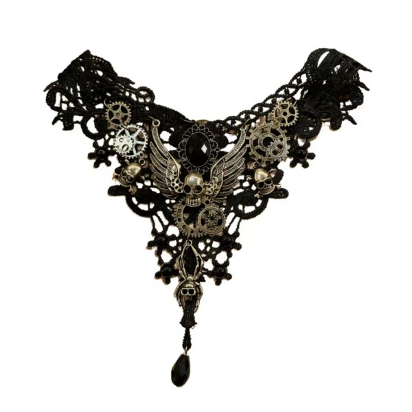 Wholesale Dark fringe exaggerated punk style necklace
