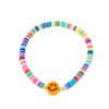 Wholesale niche design handmade soft pottery rainbow smiley bracelet
