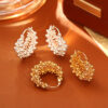 Wholesale Hollow U-shaped Beaded Bag Earrings