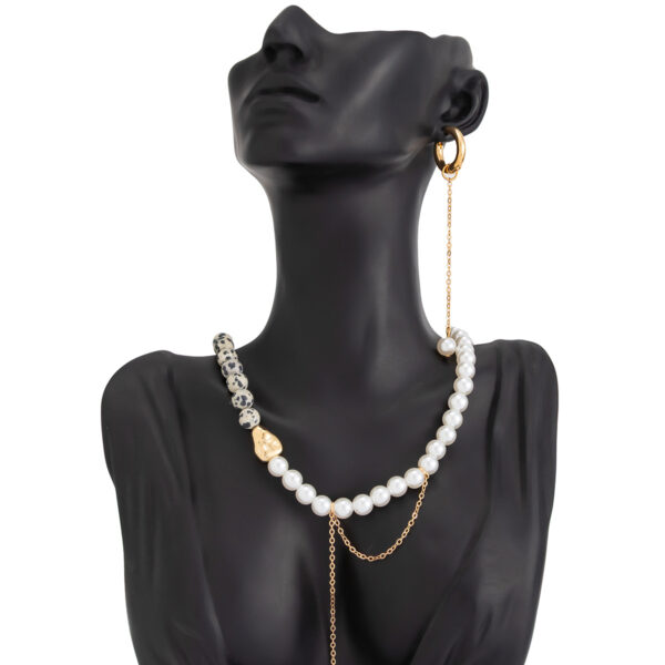 Wholesale Pearl beaded patchwork acrylic bead necklace