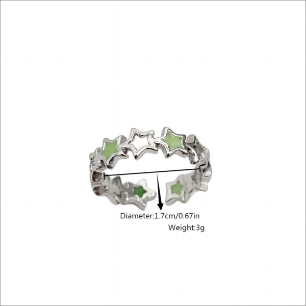 Wholesale Luminous Five-pointed Star Fluorescent Hollow Color Waterproof Small Star Ring