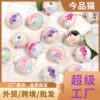 Wholesale 10pcs Valentine's Day Camellia Printed Round Acrylic Beads