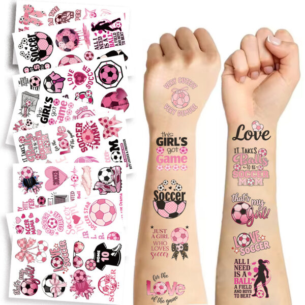 Wholesale 10pcs Children's Cartoon Pink Football World Cup Tattoo Stickers