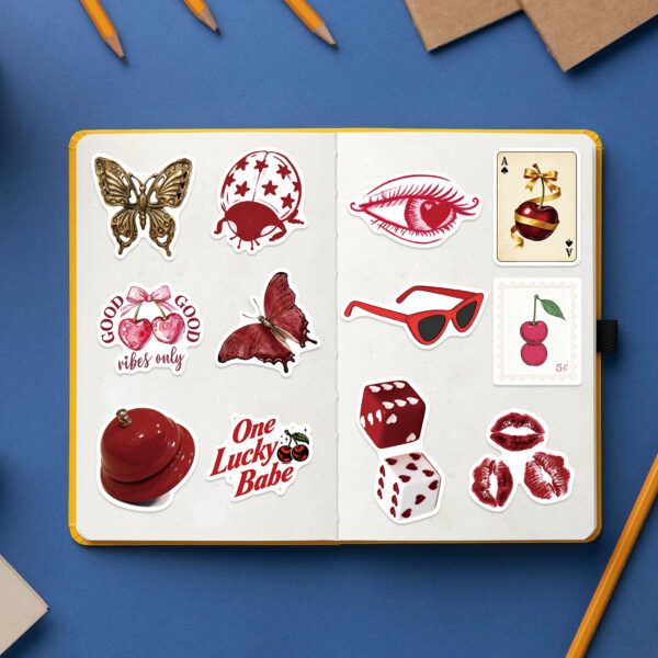 Wholesale 50pcs Cartoon Cherry Blossom Girl Waterproof Vinyl Stickers