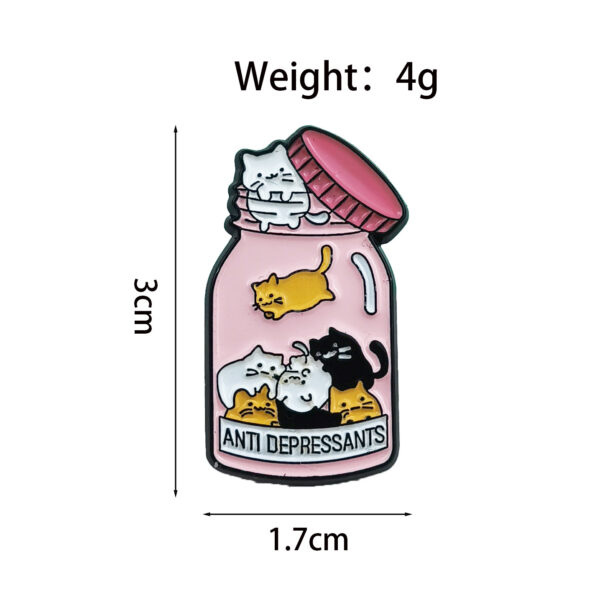 O1CN01etduJH1sPDbu3wyVV_4079255758-0-cib Wholesale Cartoon bottle cute and joyful cat metal brooch